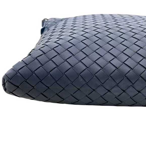 BOTTEGA VENETA Blue Leather Intrecciato Shoulder Bag - Picture 7 of 11